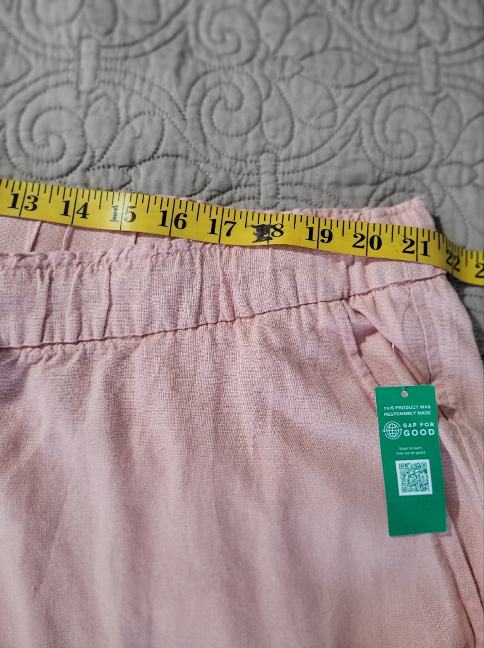 NWT Gap Mid Rise Linen Rayon Blend Blush Pink Cargo Pants Trousers Size XXL - Picture 10 of 11